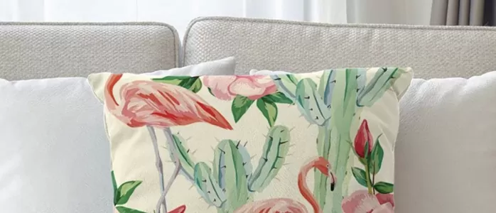 Modern grey couch and pillows